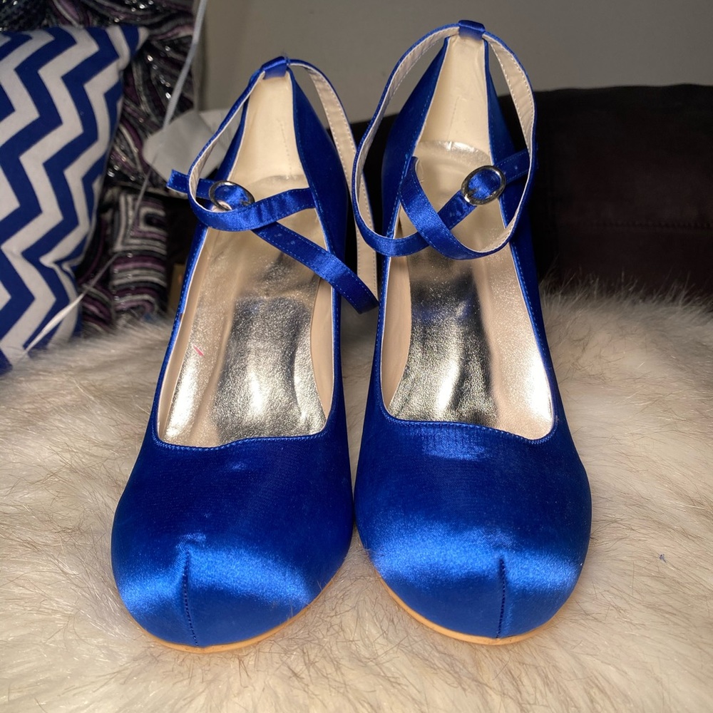 Blue high heels
